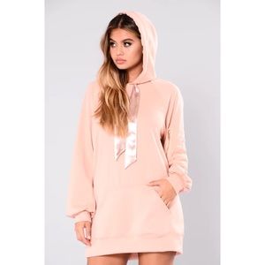 Blush Hooded Sweater Dress - S NWT